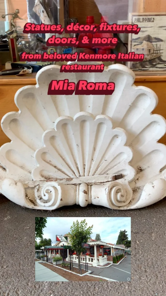 🇮🇹Coming soon to all Earthwise stores & EWSalvage.com🇮🇹Until it’s closure in 2015, you couldn’t drive through Kenmore on 522 without noticing Mia Roma in all its glory. The longtime family restaurant featured tons of statues & unique Italian decor, lots of which came directly from Italy. We recently were able to acquire all of what remained from the restaurant‘s glory days and you can come see it all right now at our Kenmore store and pieces will make their way to the other stores in the next week. Ciao!#Italy #ItalianRestaurant #MiaRoma #Kenmore #KenmoreByTheLake #RestaurantSupplies #RestaurantSalvage #Nostalgia #Statues #Artisian #Rome #Roman #Art #Decor #RestaurantDecor #Salvage #Kenmore #Earthwise