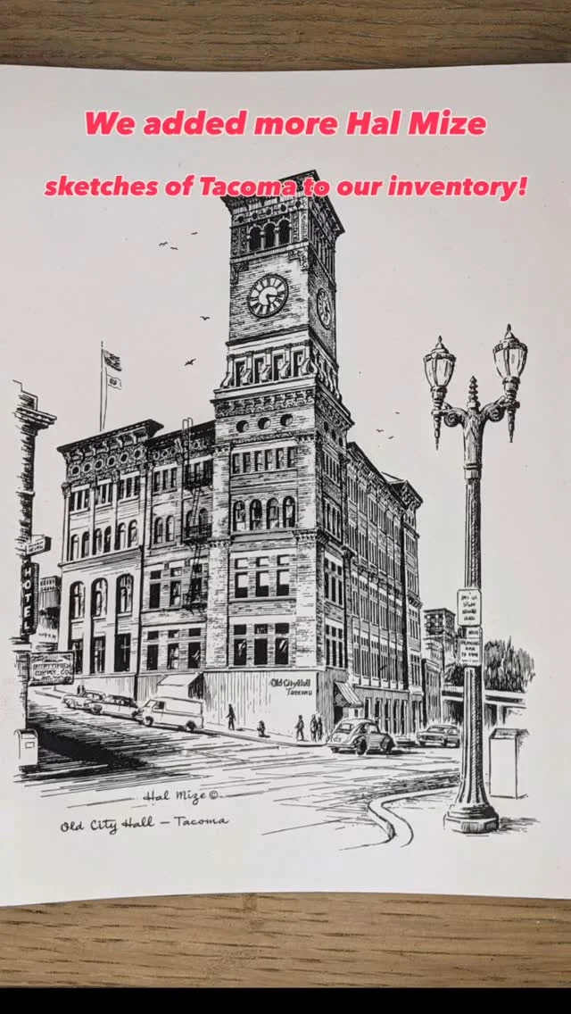 Calling all Tacomans, South End Stalwarts, & Grit City Aficionados! These incredibly detailed vintage Hal Mize sketches are printed on sturdy cardstock and can be used as greeting cards, postcards, and are also very frame-worthy on their own. Check out all these great scenes from Seattle and Tacoma from the late 80’s/early 90’s and pick out your nostalgic favorites!Measures 7” x 5”$5 eachSearch “Hal Mize” at ewsalvage.com to see full selection!#HalMize #Seattle #Tacoma #OldSeattle #PNW #WesternWashington #Washington #Nostalgia #Tourism #PikePlace #KingDome #TacomaDome #StadiumHighSchool #10ThingsIHateAboutYou #Gasworks #PostCard #Tacoman #GritCity #tacomaforever #CityofDestiny #CityHall #UnionStation #PierceCounty #Da253