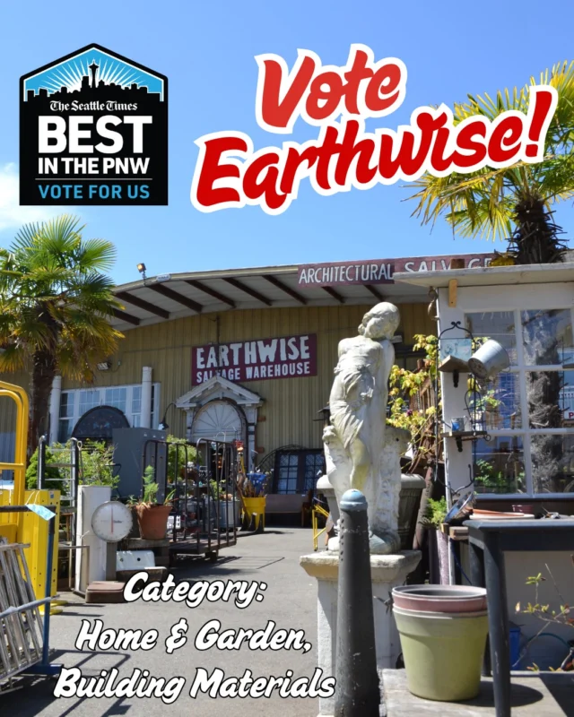 It's that time of year again! Time to hit the polls and vote early and often for your friends at Earthwise Architectural Salvage! We're nominated for the @seattletimes #BestInThePNW2025 awards and you can find Earthwise under the Home & Garden category, and then Building Materials & Supplies. Voting is open today through June 27! Vote everyday! Show your love for salvage and recycled goods by stuffing the heck out of the ballot box! We appreciate your efforts. Respect the Past, Sustain the Future.VOTE HERE: https://www.votethepnw.com/#Salvage #Seattle #Kenmore #Aberdeen #Tacoma #HomeAndGarden #Recyling #UpcycledFurniture #Upcycling #Antique #Vintage #Retro #VintageVibes #Lumber #Doors #Windows #Flooring #Appliances #Furniture #Art