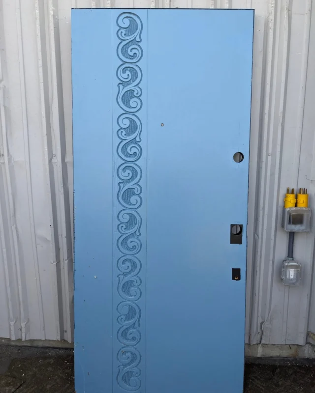 Well, wouldya look at that! It's another incredibly unique door! This hand-carved left-swing vintage beauty is straight outta the 1970's with a powder blue paint job and you just know it used to hang proudly on a mid-century split level home somewhere. Now it can be yours! You could strip the paint to reveal some nice clear fir or pick a new color of your choosing to fit your home best. Good vibes guaranteed!Measures 36"W x 79"HSeattleID: 96751$225You can place a 24 hour hold on this item by calling (206) 624-4510 and requesting a hold on item ID 96751#Door #Doors #SalvagedDoors #VintageDoors #RetroDoors #RetroVibes #1970s #70sVibes #VintageVibes #GoodVibesOnly #HandCarved #HandcarvedDoor #BlueDoor #Fir #ClearFir #Salvaged #Upcycled #Earthwise #Seattle #Salvage