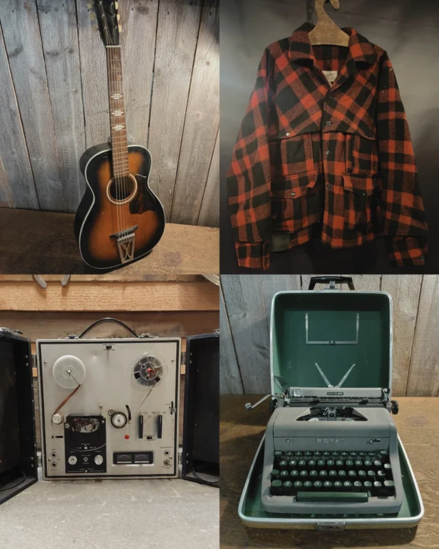 Are you an aspiring singer/songwriter? Earthwise Tacoma has you covered. Check out this incredible, one-of-a-kind analog singer/songwriter starter pack!!! First and foremost, we've got a guitar because you need some kind of instrument to write songs and an acoustic guitar is one of the best and most simple ways to do it. This 1960's Harmony Sunburst parlor guitar is easy to handle, in great shape, and looks effortlessly cool. Secondly, you gotta look cool while you're performing, right? Flannel is timeless and this gorgeous vintage Skyline wool double Mackinaw coat will keep you stylish and warm when you're holed up in a cabin trying to write sad songs.Next up, there's a time-honored tradition of using a four-track recorder to record rough demo versions of songs and this Roberts four-track is up to the challenge (if you can find some old reel-to-reel tapes for it). Did you know Bruce Springsteen recorded "Nebraska" himself on a four-track? Now you do!Lastly, is there a more classic and cooler way to write your lyrics than on an actual typewriter? No. No, there is not. This is the effort it takes to be a true artist and no one can accuse you of faking it if you're writing on this 1950's Royal Typewriter.Are you inspired? Come on down to Earthwise Tacoma and make your singer/songwriter dreams come true!1960's Harmony Sunburst Parlor Guitar Measures 13.5"W x 36"L x 3.75"DID: 98207$175Link: https://ewsalvage.com/inventory/?item=98207-1960s_harmony_sunburst_parlor_guitar_13.5_x_36_x_3.751950s Skyline Wool Double Mackinaw Coat Measures 26.5"W x 29"L (fits like a L/XL)ID: 98235$45Link: https://ewsalvage.com/inventory/?item=98235-1950s_skyline_wool_double_mackinaw_coat_26.5_x_29Roberts Four Track RecorderID: 63261$75Link: https://ewsalvage.com/inventory/?item=63261-roberts_four_track_recorder1950's Royal Typewriter with Case 13.5"W x 6.5"H x 14"LID: 97945$125Link: https://ewsalvage.com/inventory/?item=97945-1950s_royal_typewriter_with_case_13.5_x_6.5_x_14#SingerSongwriter #StarterPack #StarterKit #Guitar #VintageGuitar #VintageFlannel #VintageMackinawCoat #Flannel #FourTrack #Typewriter #Salvage #VintageVibes #Typewriter #Tacoma