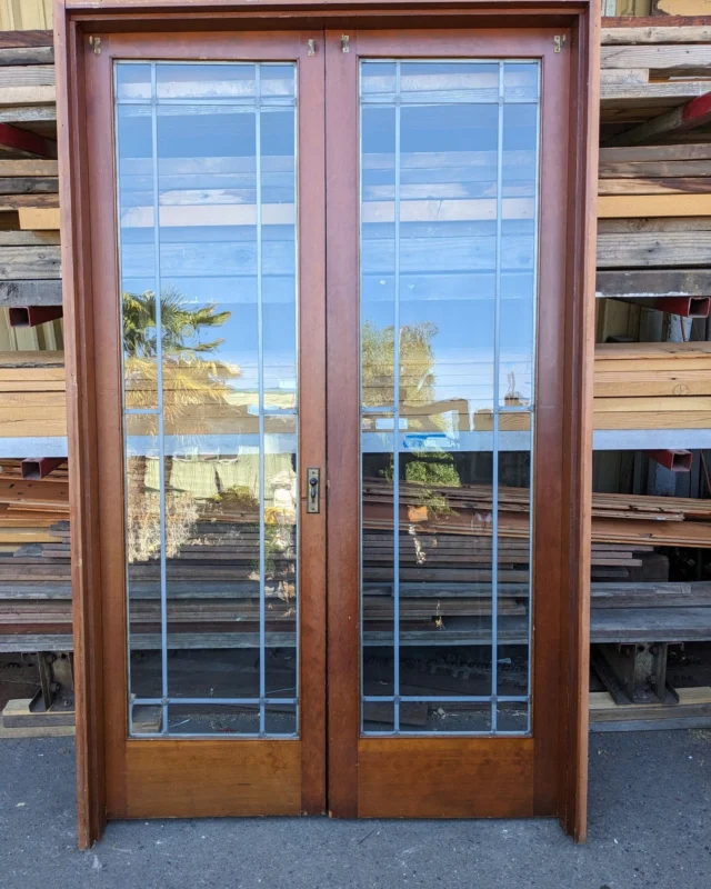 These exquisite antique exterior French Full Lite Doors came from the Burr House, a historic 105-year-old home recently demolished in Kirkland. The leaded glass 18 panel windows are full lite and in fantastic condition. The door set is in jamb, made from clear, old-growth fir, and have some minor wear along the jamb. Ready to install to let all that beautiful summer sunlight in! One of a kind!Measures 50.25"W X 81.5"H X 5.25"DSeattleID: 98637$950More info: https://ewsalvage.com/inventory/?item=98637-exterior_french_door__ro_50.25_x_81.5_x_5.25Also, see #SalvageTime video of the Burr House: https://www.instagram.com/p/DL0ymrNyKDy/#FrenchDoor #AntiqueFrenchDoor #FrenchDoorSet #Doors #Craftsman #Bungalow #BurrHouse #KirklandWA #Kirkland #Eastside #CenturyHome #HistoricHome #LeadedGlass #Classy #Antique #Vintage #VintageVibes #Fir #OldGrowth #ClearFir #Salvage #Earthwise #Seattle